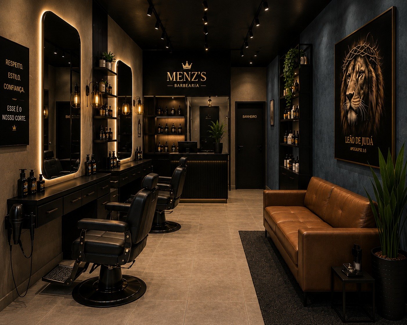 Ambiente da Menz's Barbearia